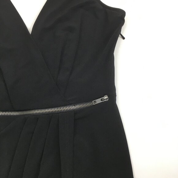 BCBGENERATION Black Zipper Bust Ruching Tulip Overlay Hem Top - Picture 9 of 13